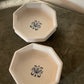 Porcelain Floral Painted Octagonal Bowls - Set of 2