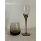 Pair of Mix Matched Smokey Brown Glass blown Occasion Glasses