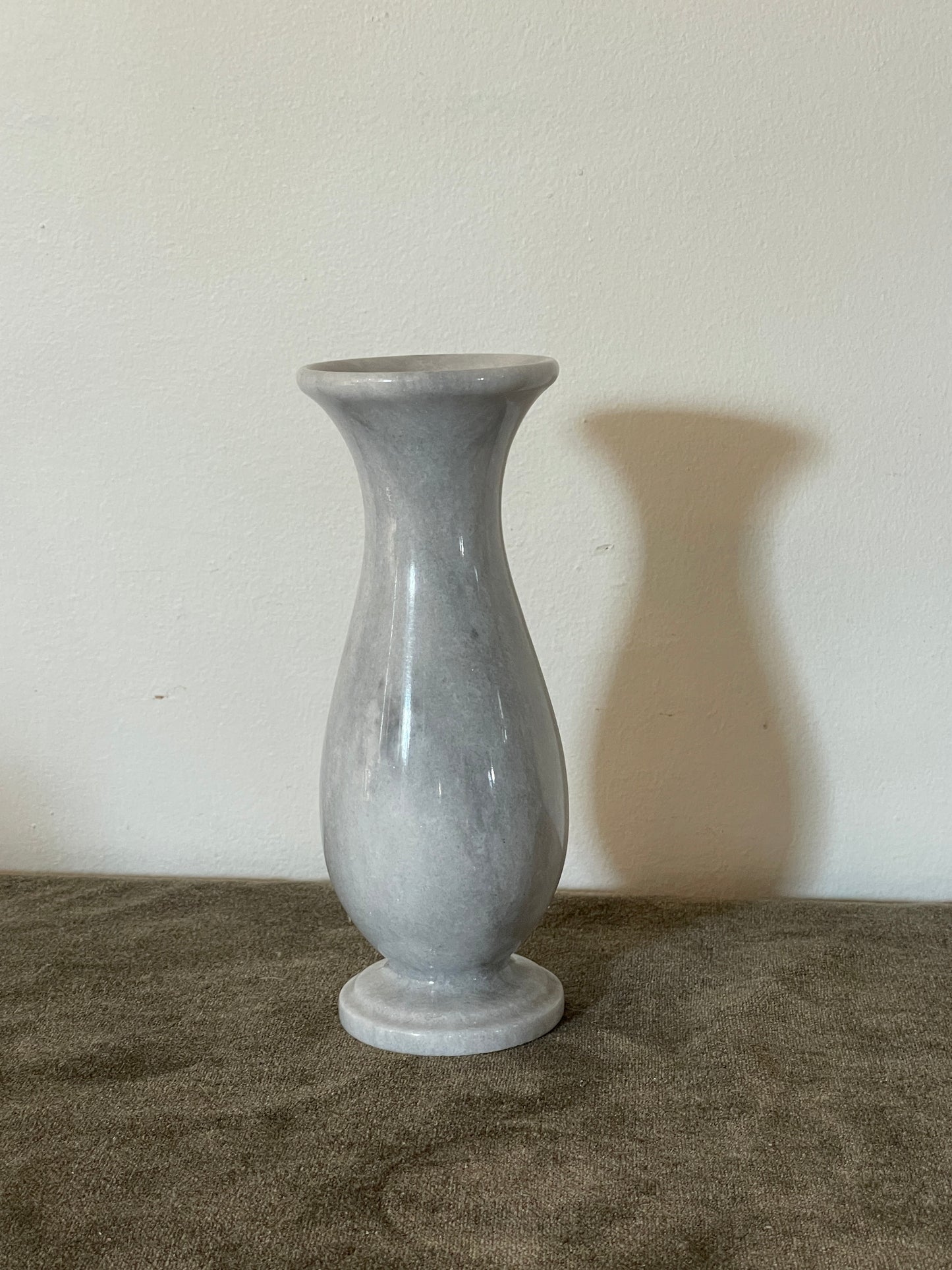 Grey and White Marble Tapered Bud Vase