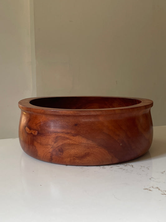 Large Hand carved and Turned Mexican Guamuchil Wood Salad Bowl