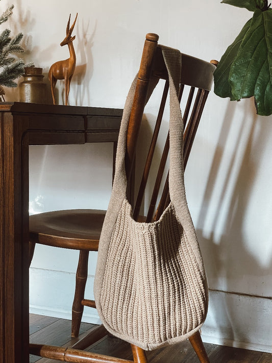 Brown Sweaterknit Shoulder Bag