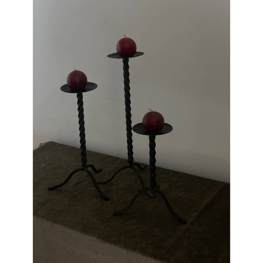 Twisted Metal Candle Holder Trio
