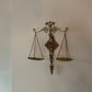 Vintage Ornate Gold Wall Mounted Functional Libra Scale of Justice