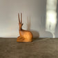 Midcentury Teak Wood Carved Sitting Deer