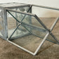 Handcrafted Diamond Metal and Glass Cubed Podiums - Sold as pair