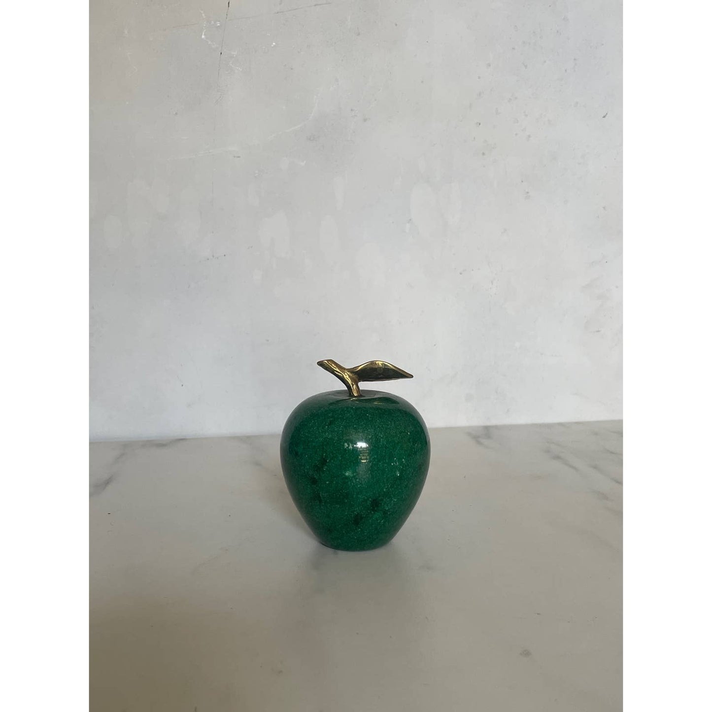 Marble and Brass Stem Green Apple
