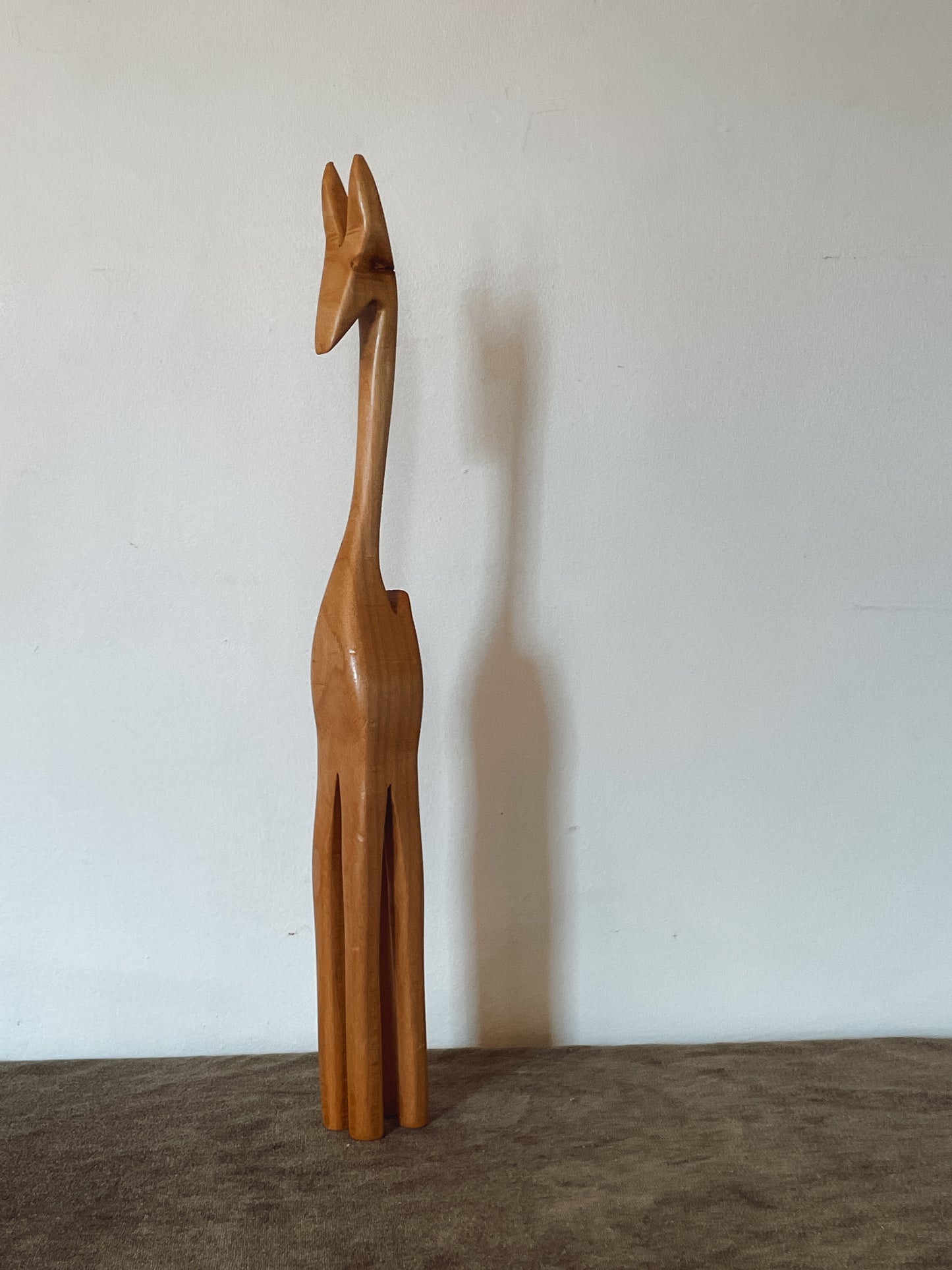 Tall Wood Carved Deer