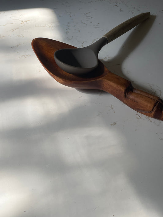 Hand carved Wooden Spoon Rest