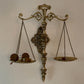 Vintage Ornate Gold Wall Mounted Functional Libra Scale of Justice