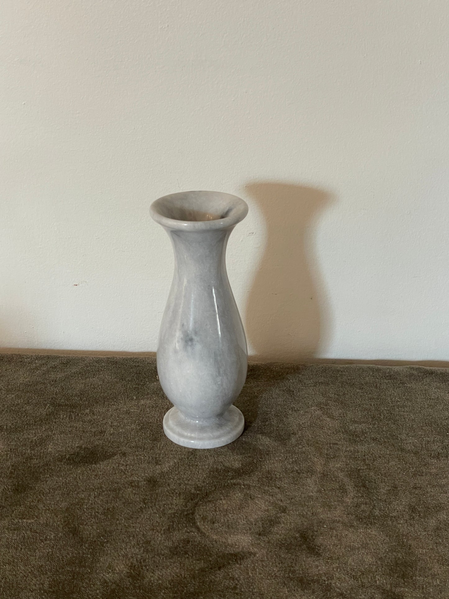 Grey and White Marble Tapered Bud Vase