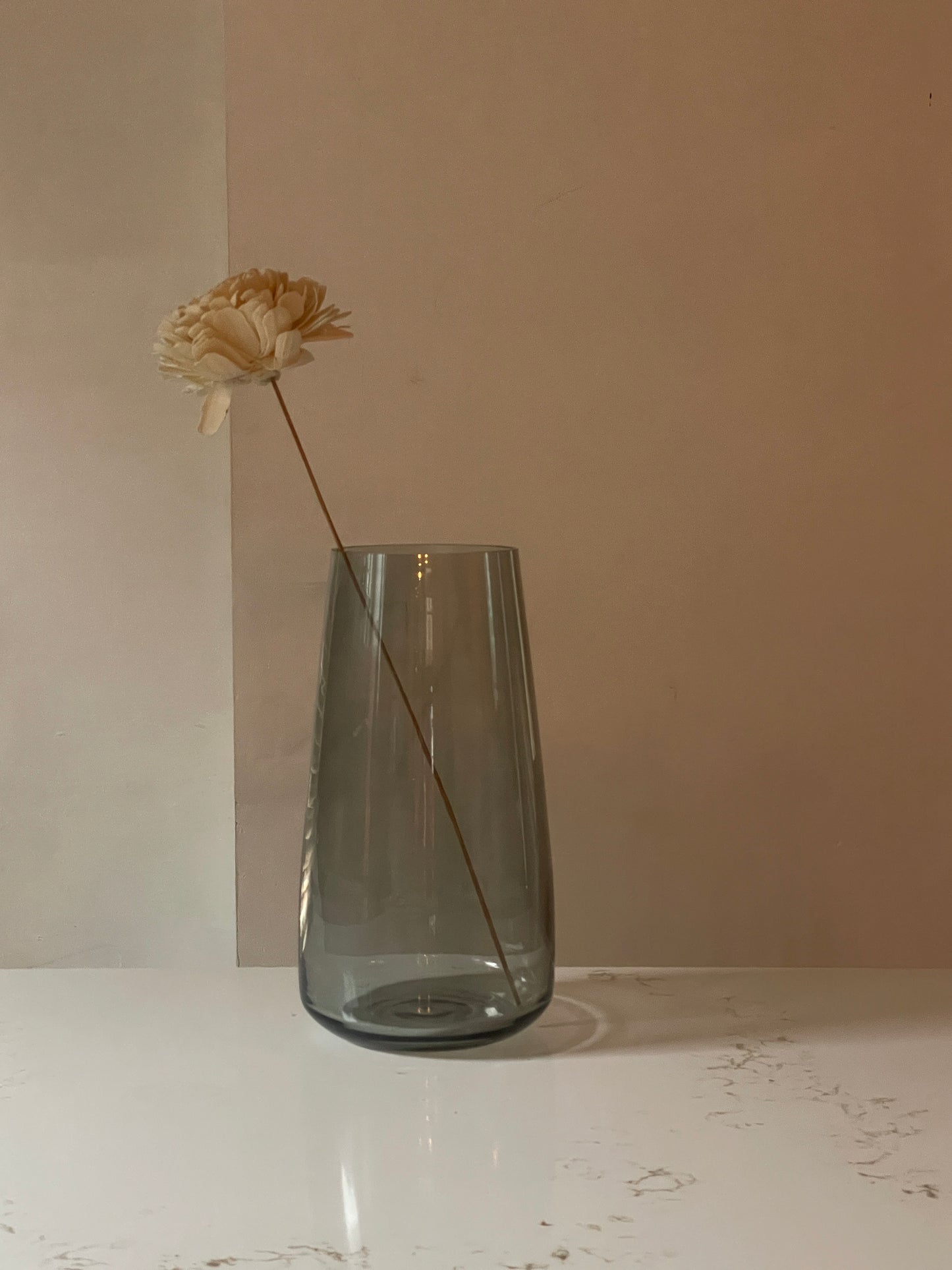 Transparent Grey Modern Glass Vase