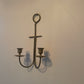 Vintage Brass Wall Mounted Candelabras - Sold as a pair