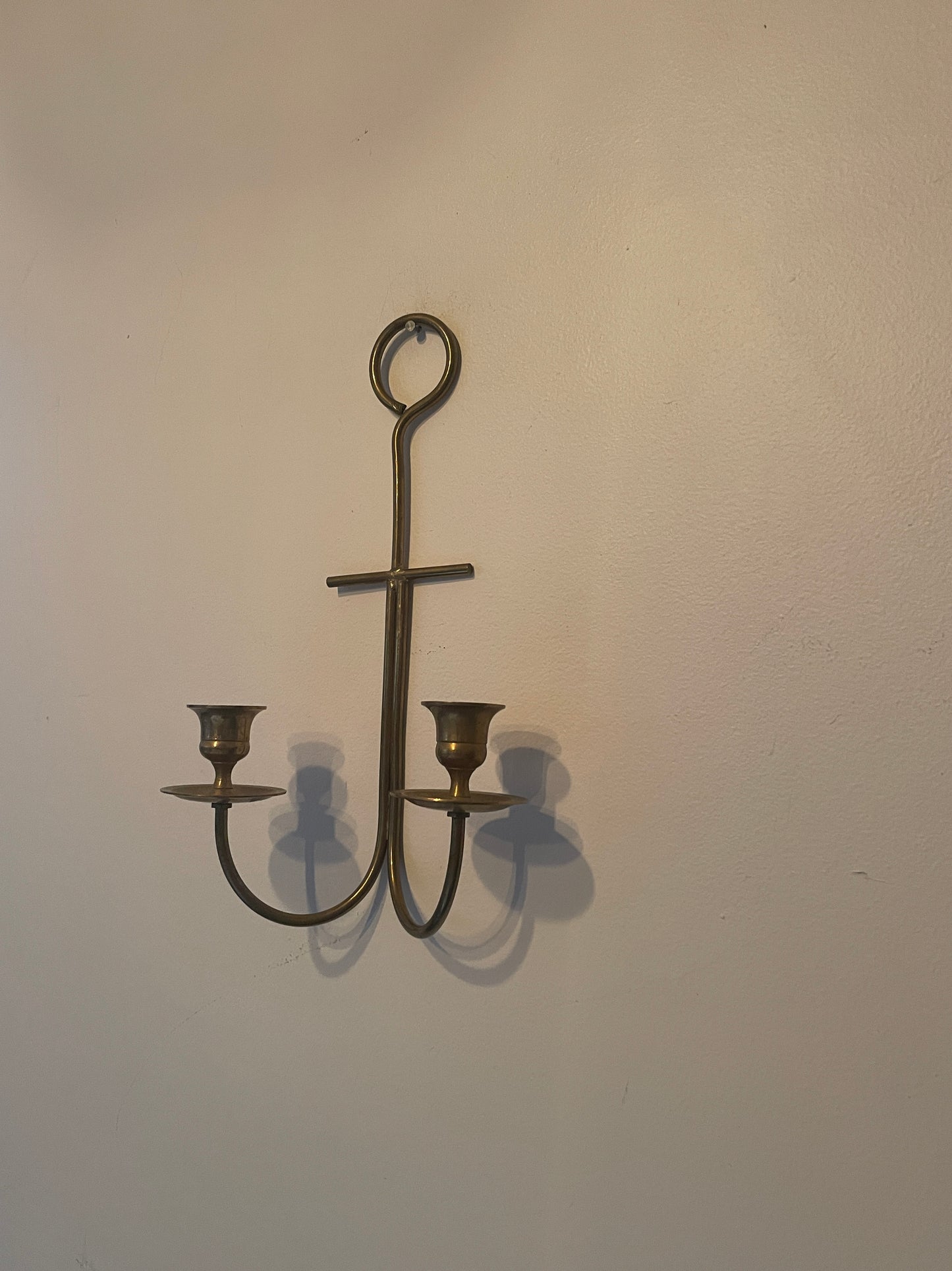Vintage Brass Wall Mounted Candelabras - Sold as a pair