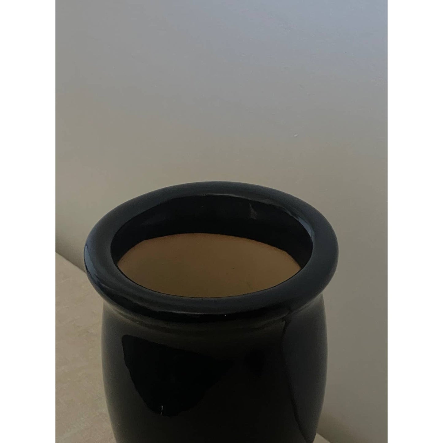 Black Glazed Urn Pedestal Pot