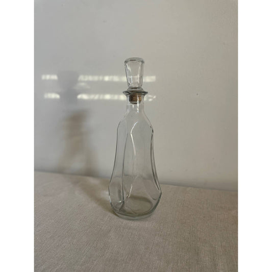 Antique Vintage Clear Glass Eight-Sided Decanter by Owens Illinois Glass Co