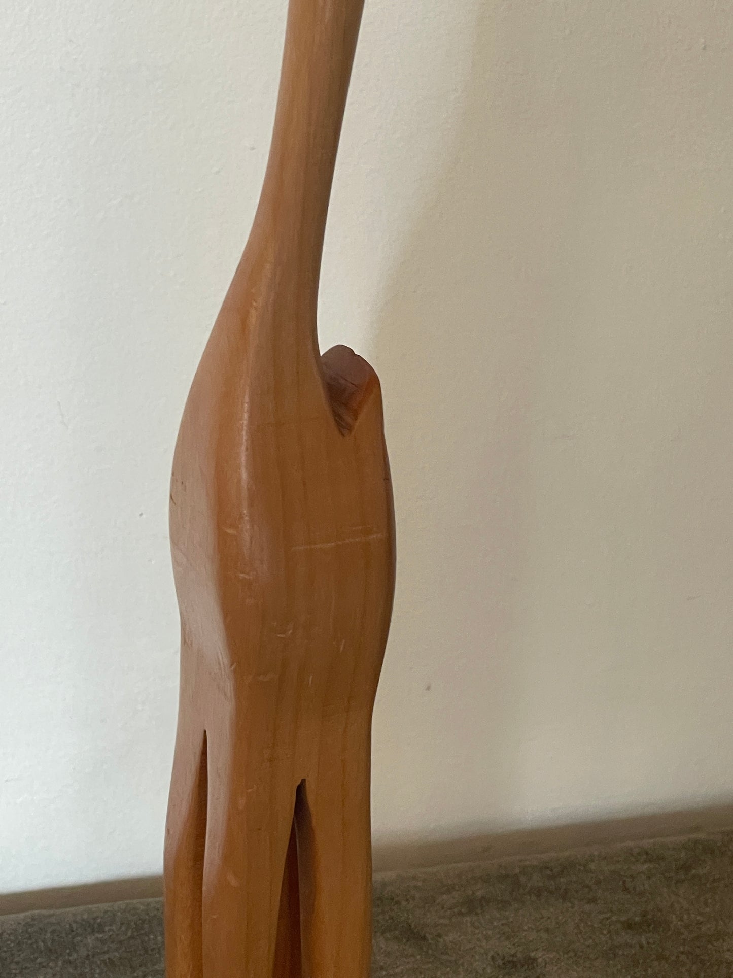 Tall Wood Carved Deer