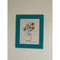 Bouquet of Peace Flowers by Picasso Print in Teal Painted Frame