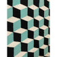 Hand-stitched Geometric Cube Optical Illusion Tapestry