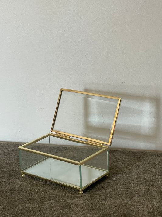 Brass and Glass Mirrored Trinket Box