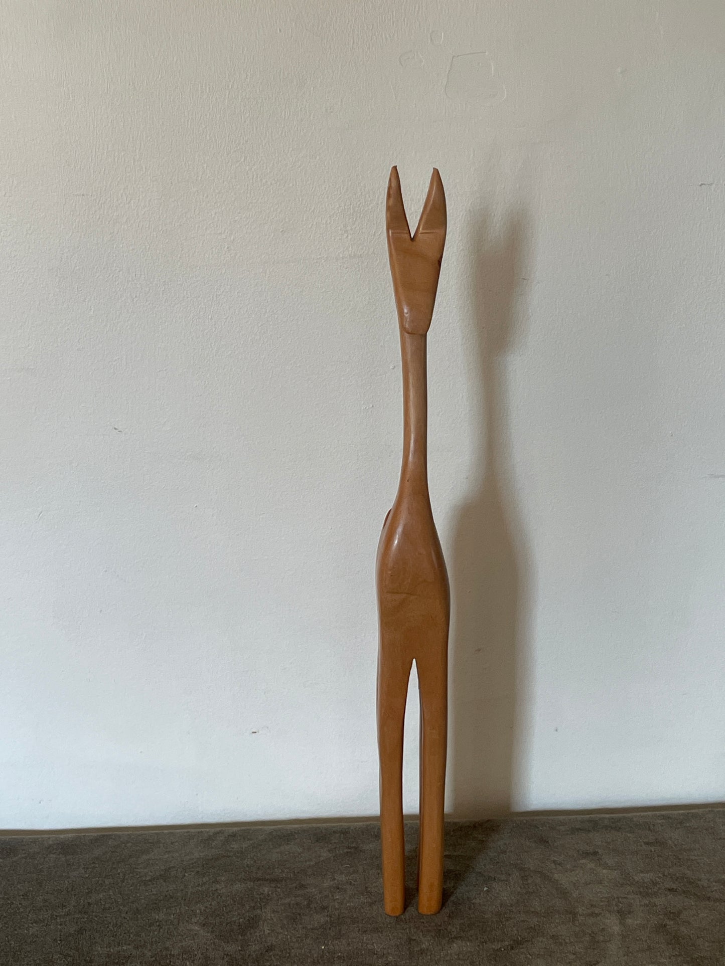 Tall Wood Carved Deer