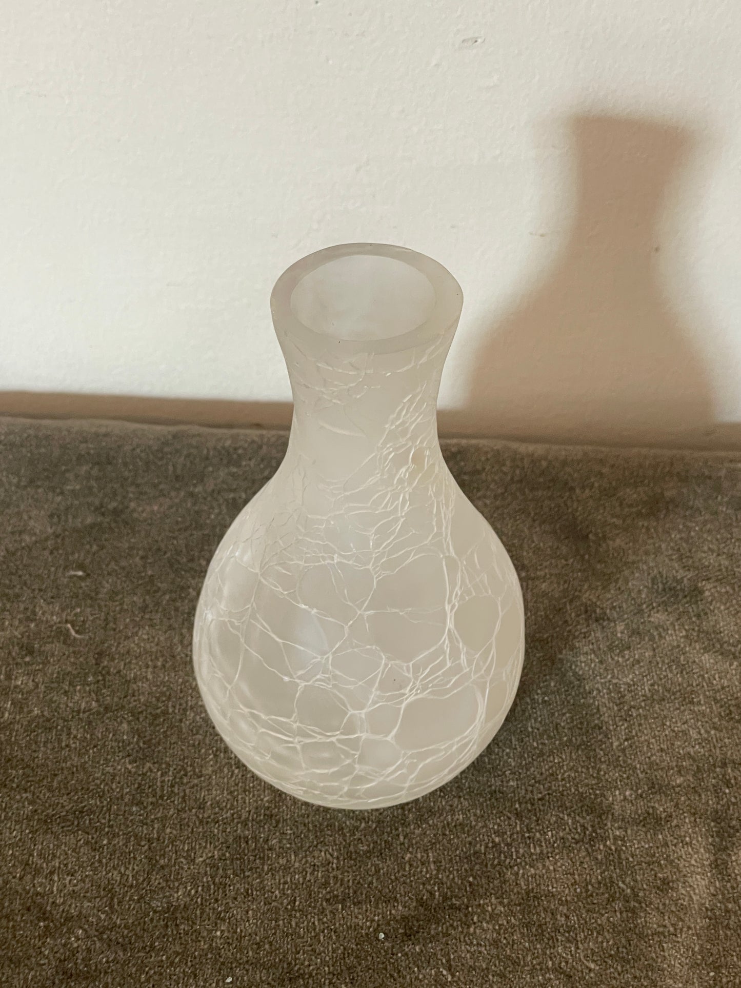 Crackled Glassblown Bud Vase