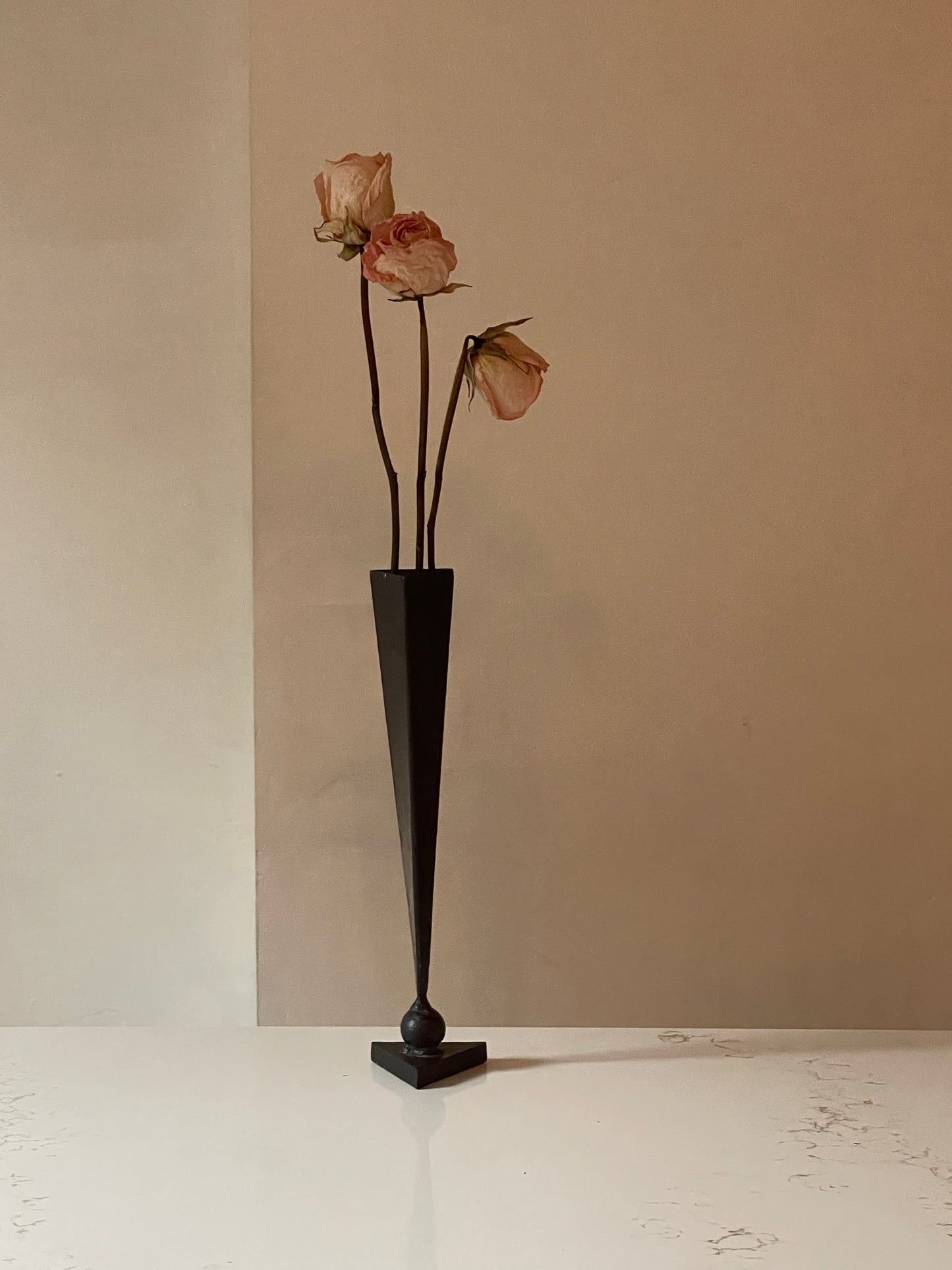 Geometric Welded Iron Sprig Vase