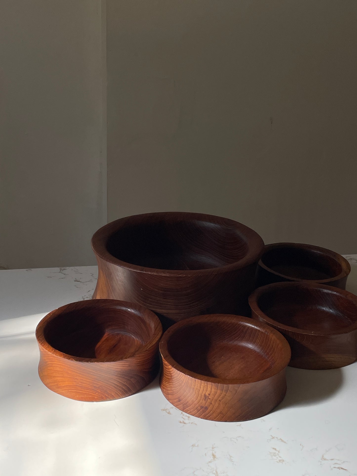 Vintage 1970s Teak Salad Bowl Set by Kalmar