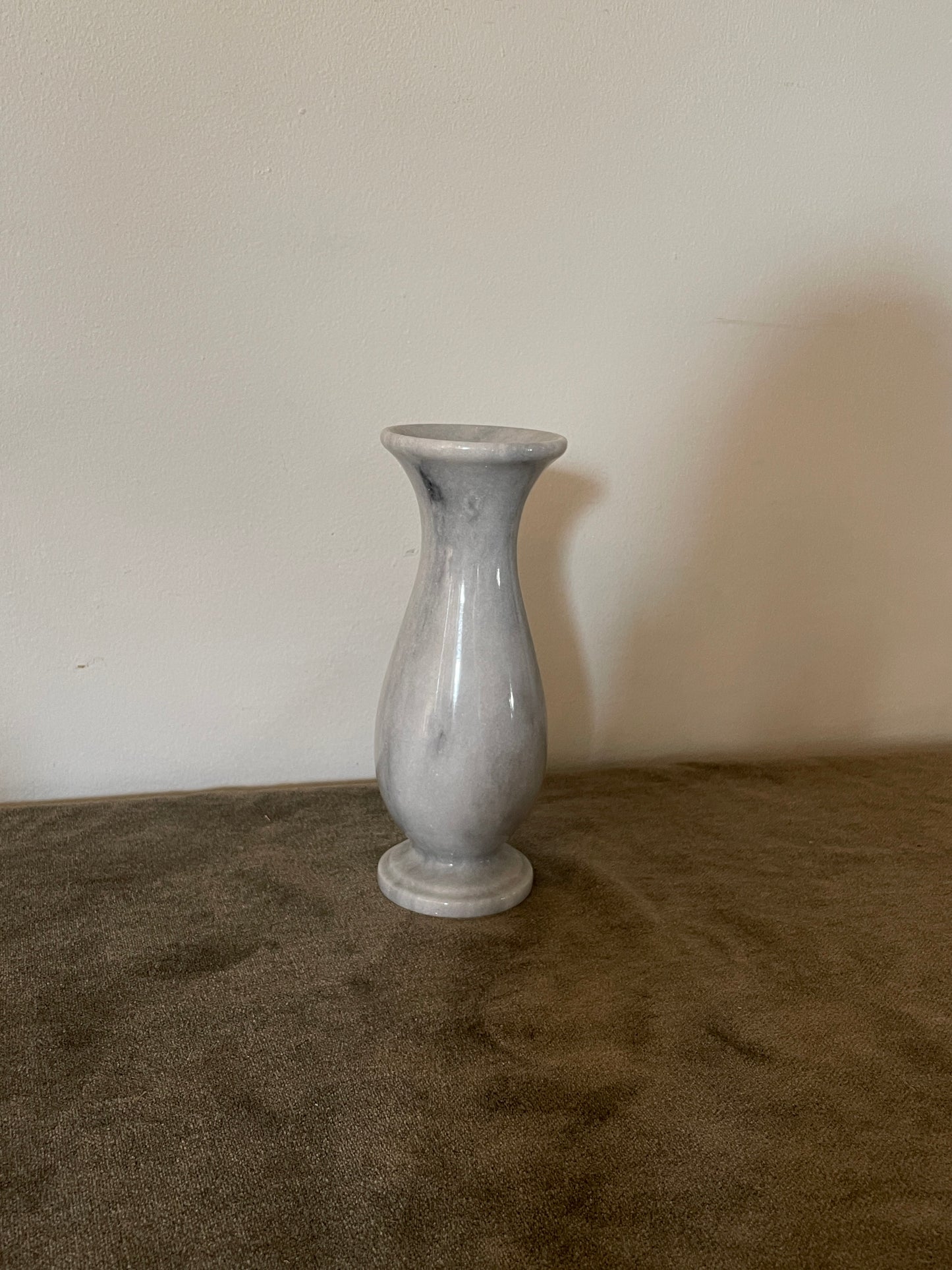 Grey and White Marble Tapered Bud Vase