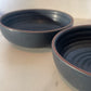 Pair of Matte Black and Plum Rimmed Bowls