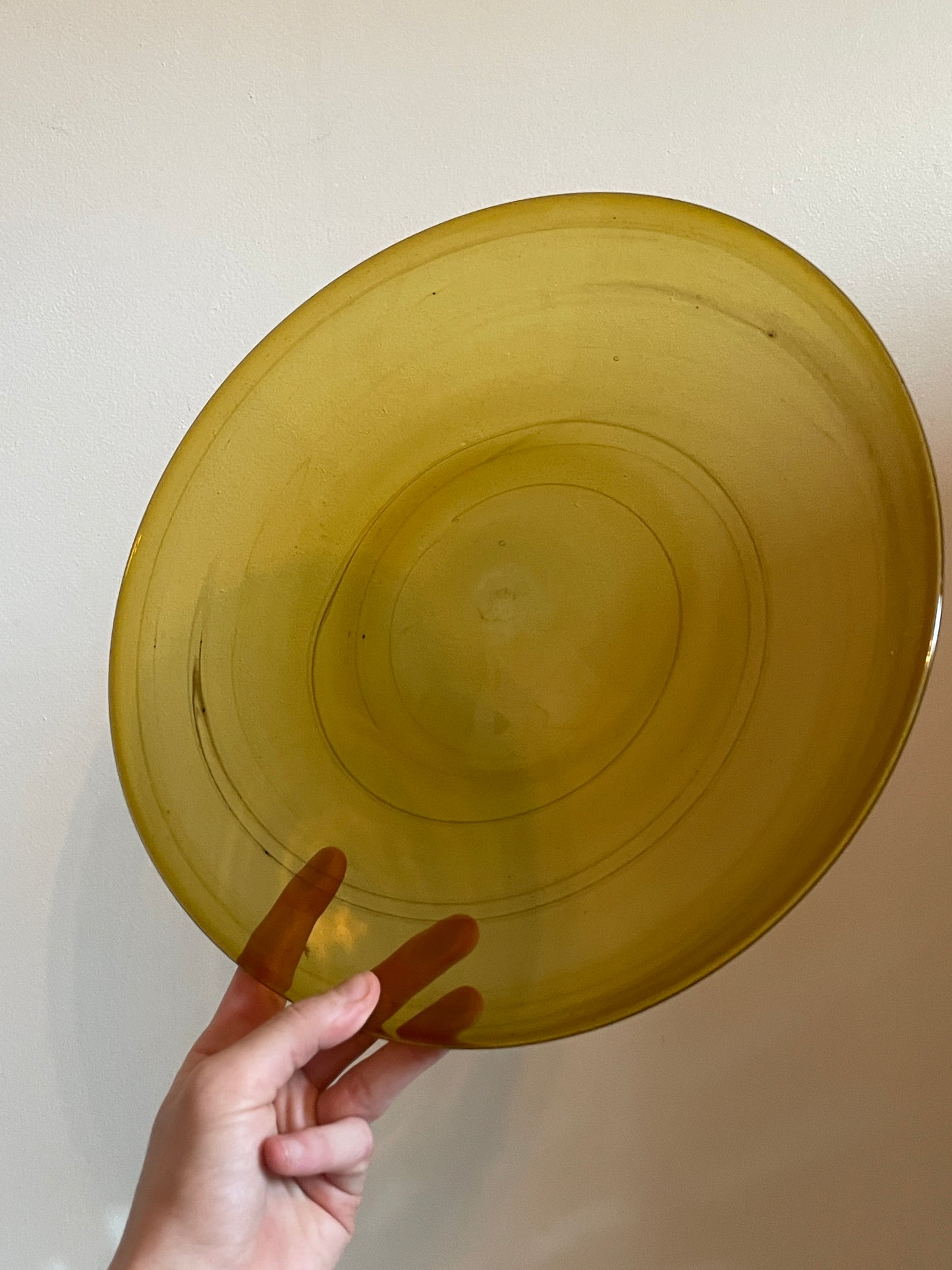 Amber Glassblown Plates (Pair)