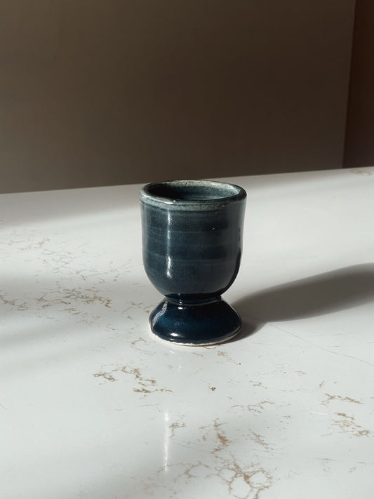 Wheel Thrown Blue Air Espresso Chalice Mug
