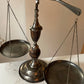 Vintage Wood & Metal Functioning Libra Scale of Justice with Eagle Finial