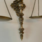 Vintage Ornate Gold Wall Mounted Functional Libra Scale of Justice