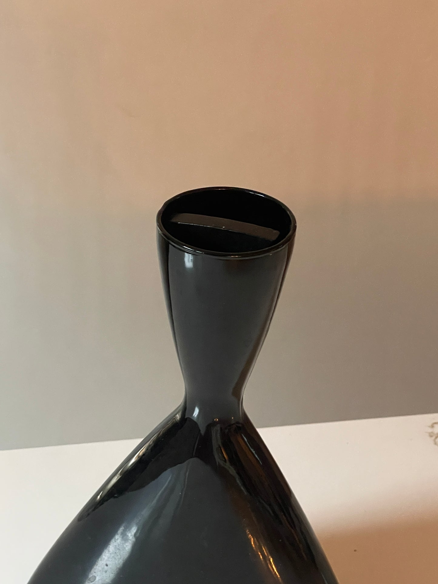 Vintage Black Italian Ceretto Triangular Decanter Bottle