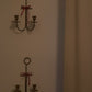 Vintage Brass Wall Mounted Candelabras - Sold as a pair