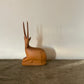 Midcentury Teak Wood Carved Sitting Deer