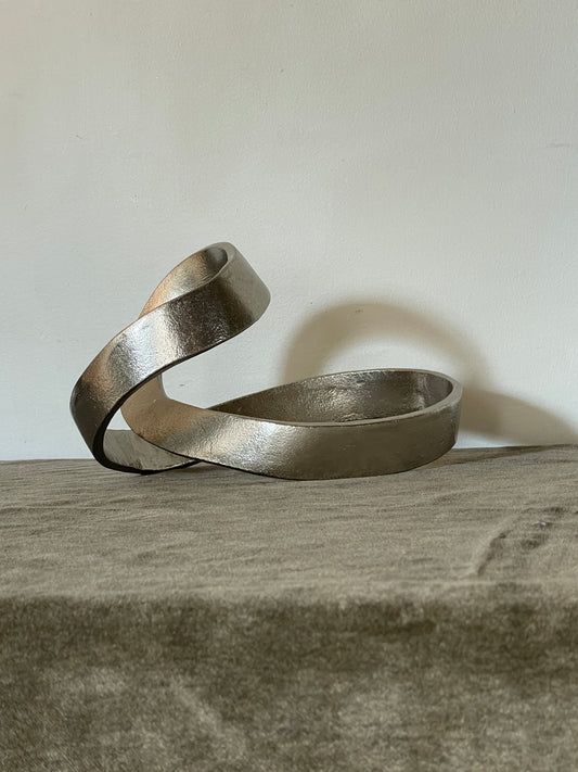Large Silver Metal Knot Sculpture