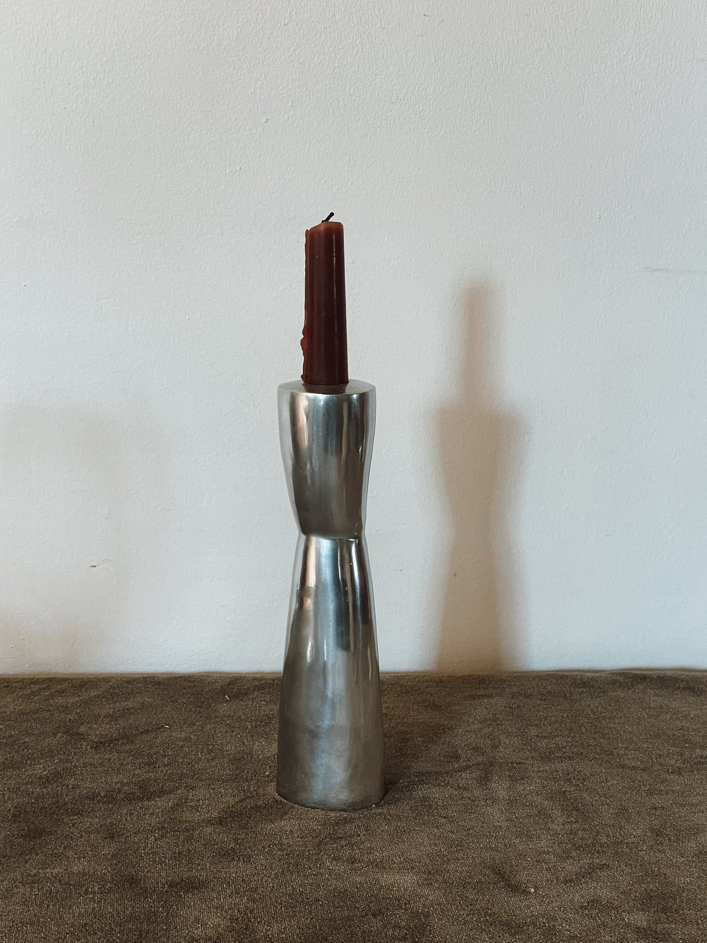 90’s Gota Erika Pekkari Heavy Organic Polished Steel Candle Holder