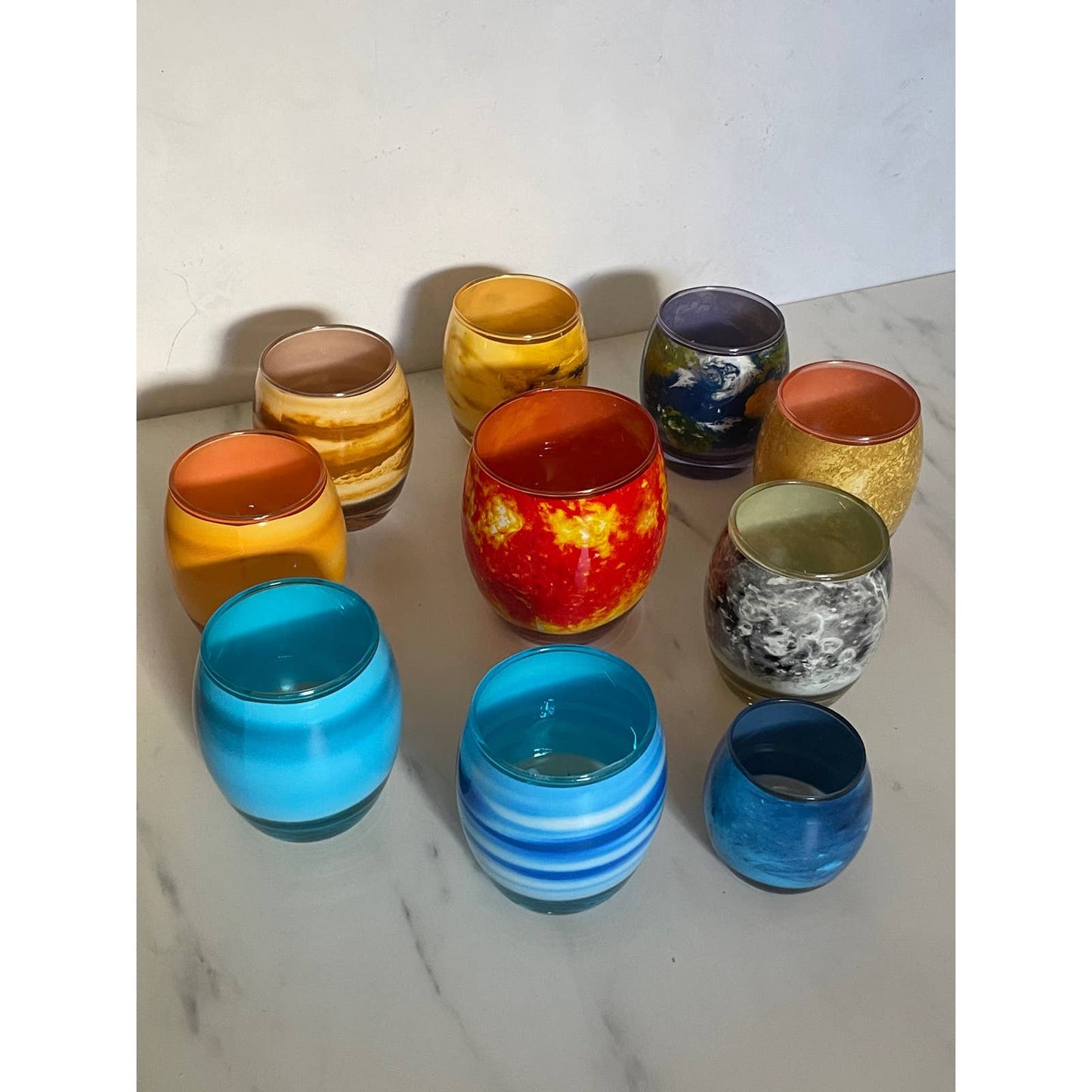 Y2K Solar System (Includes Pluto) Glass Candle Votives