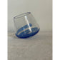Blue Swirl Glass blown Rocking Whiskey Glass (Individual)