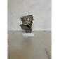 Silver Dog Trophy Bust on White Quartz Base