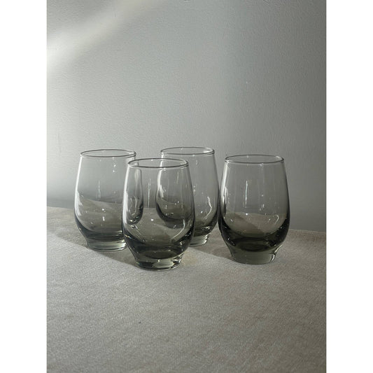 Vintage Libbey Grey Cordial Glasses - Set of 4