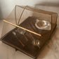 Folding Sheer Canopy Vintage Tray with Steel Tongs, Strainer,  Measuring cup, Skewer, Tongs and Mixing Spoon