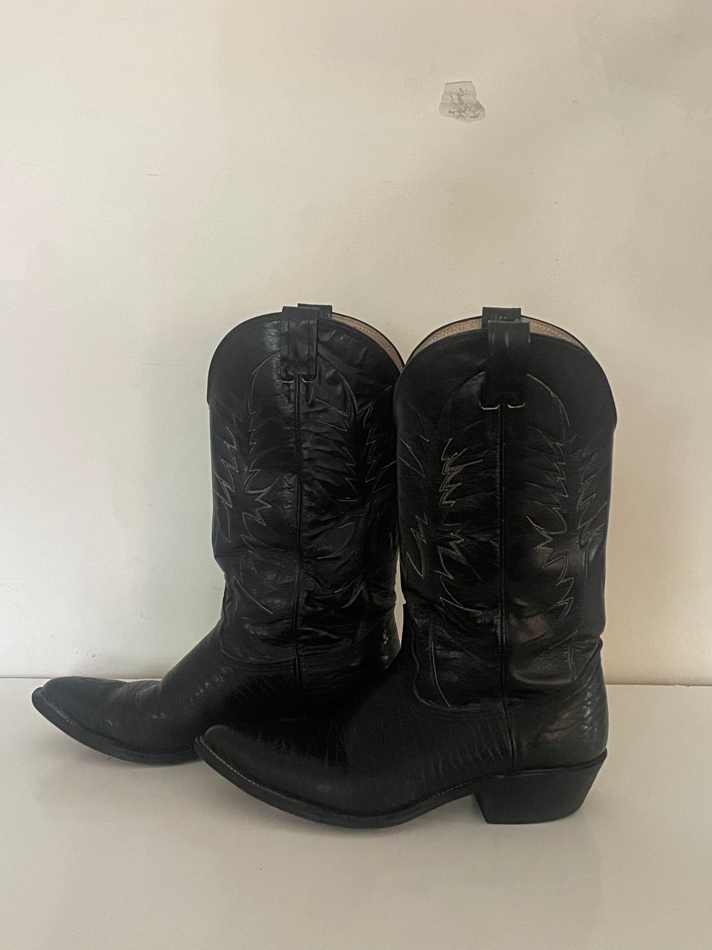 90’s Nocona Size 9  Black Leather Western Boots