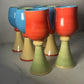 Spring Bloom Colorblock Ceramic Goblets - Set 6