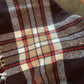 Larger Vintage Faribo Wool Brown & Red Plaid Blanket - Made in USA