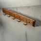 5 Brass Hook Wooden Coat Rack