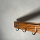 5 Brass Hook Wooden Coat Rack