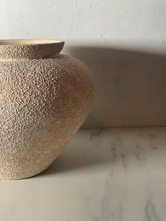 Vintage Pink Sand Haeger Splatterware Vase