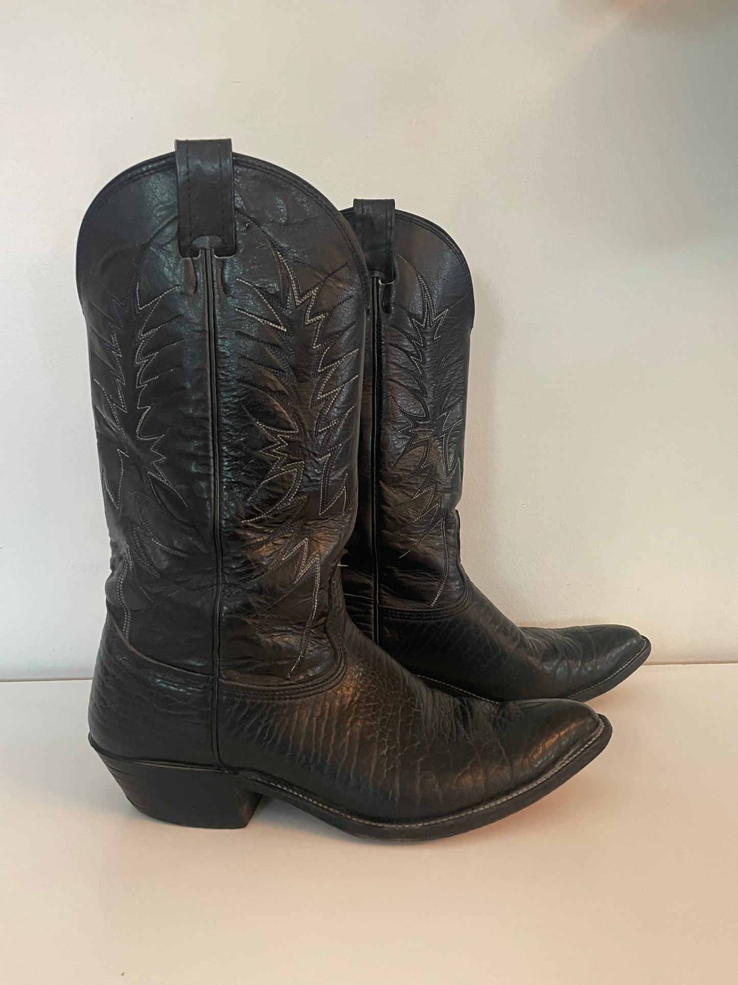 90’s Nocona Size 9  Black Leather Western Boots